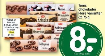 REMA 1000 Toms chokolader tilbud