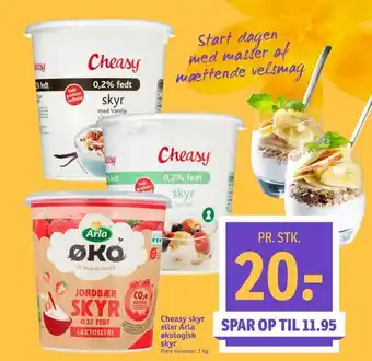 SPAR Cheasy skyr eller Arla økologisk skyr tilbud