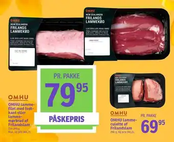 SPAR OMHU lamme filet med fedt kant eller lamme mørbrad af Frilandslam tilbud