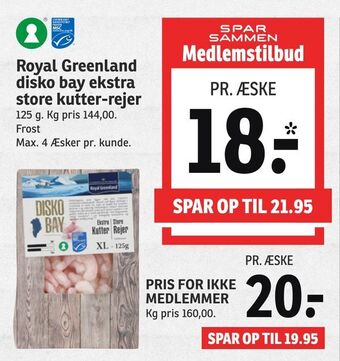 SPAR Royal Greenland disko bay ekstra store kutter-rejer tilbud