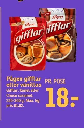 SPAR Pågen gifflar eller vanillas tilbud
