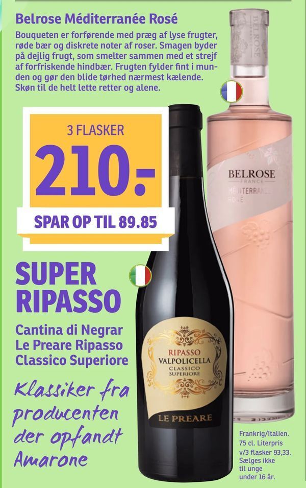 Belrose Méditerranée Rosé, Super ripasso tilbud hos SPAR