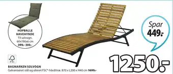 JYSK Bagmarken Solvogn B70xL200xH40 cm tilbud