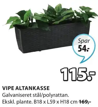 JYSK Vipe Altankasse Ø18xL59xH18 cm tilbud