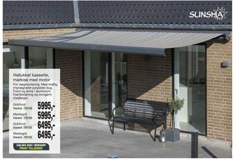 Harald Nyborg Hellukket kassette, markise med motor tilbud