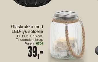 Harald Nyborg Glaskrukke med LED-lys solcelle tilbud