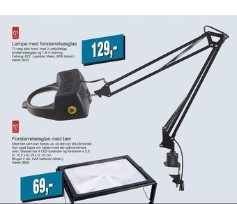 Harald Nyborg Lampe med forstørrelsesglas tilbud