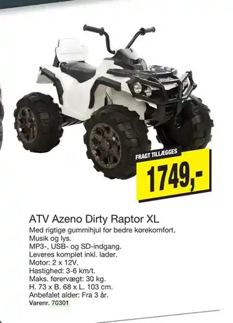 Harald Nyborg ATV Azeno Dirty Raptor XL tilbud