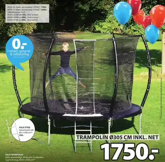 JYSK Falk Trampolin Ø305xH256 cm tilbud