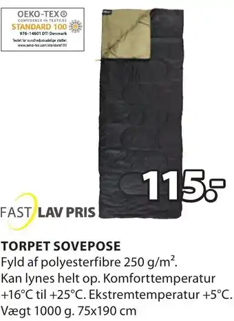 JYSK Torpet Sovepose 75x190 cm tilbud