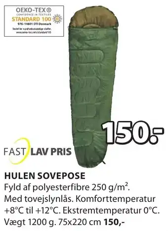 JYSK Hulen Sovepose 75x220 cm tilbud