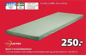 JYSK Basic F10 Skummadras 70 x 190 cm tilbud