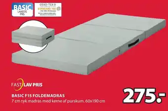 JYSK Basic F15 Foldemadras 60x190 cm tilbud
