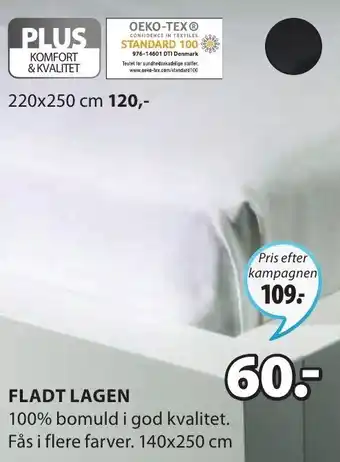 JYSK Fladt Lagen 140x250 cm tilbud