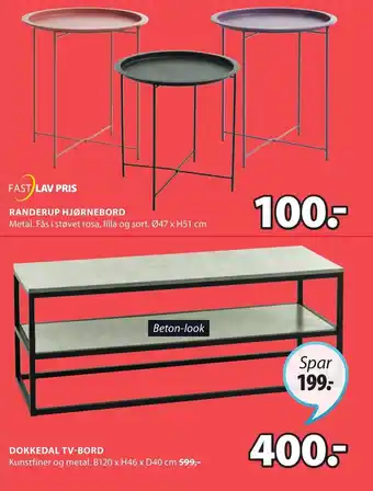 JYSK Dokkedal Tv-Bord B120xH46xD40 cm tilbud
