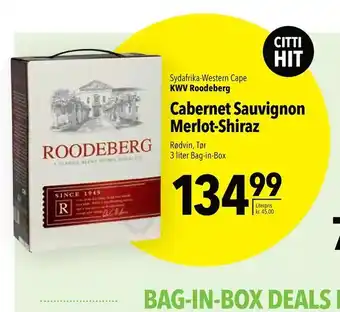 Citti Cabernet Sauvignon Merlot-Shiraz tilbud