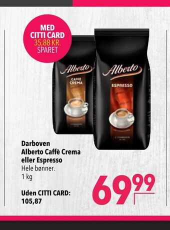 Citti Darboven Alberto Caffè Crema eller Espresso tilbud