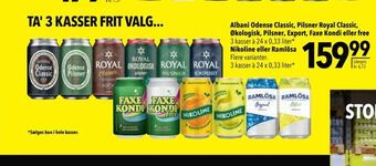 Citti Albani Odense Classic, Pilsner Royal Classic, Økologisk, Pilsner, Export, Faxe Kondi eller free tilbud
