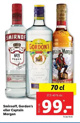 Let-Køb Smirnoff, Gordon's eller Captain Morgan tilbud