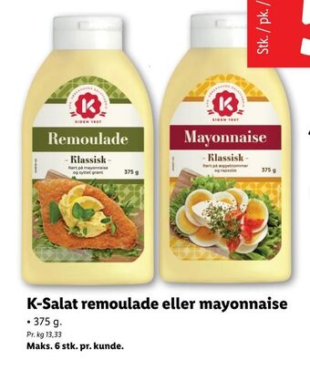 Let-Køb K-Salat remoulade eller mayonnaise tilbud
