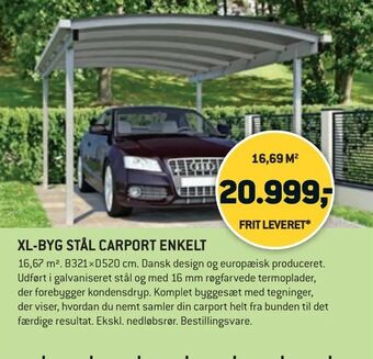 XL-BYG Xl-byg stål carport enkelt tilbud