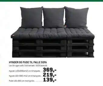 Hynder og pude til palle sofa