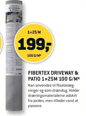 XL-BYG Fibertex driveway & patio 25m 100 g/m2 tilbud