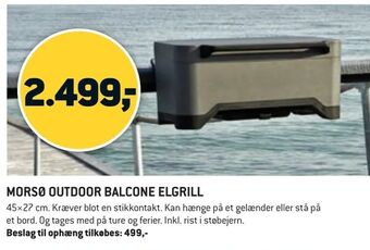 XL-BYG Morsø outdoor balcone elgrill tilbud