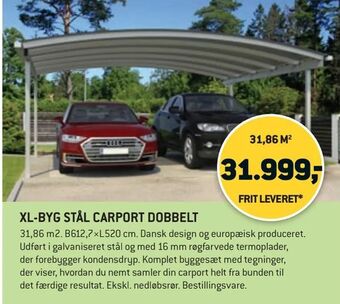 XL-BYG Xl-byg stål carport dobbelt tilbud