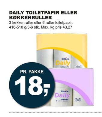 Let-Køb Daily toiletpapir eller køkkenruller tilbud