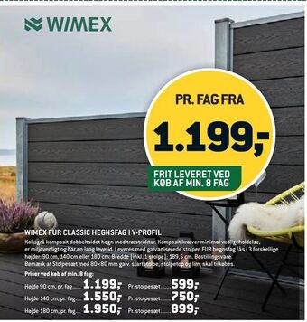 XL-BYG Wimex fur classic hegnsfag i v-profil tilbud