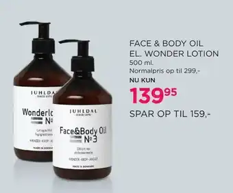 Salling Face & body oil el. wonder lotion tilbud