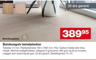 Bambusgulv lamelplanker