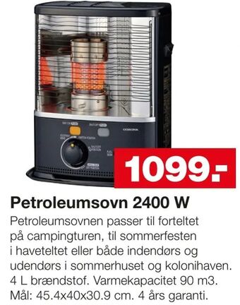 Bauhaus Petroleumsovn 2400 W tilbud