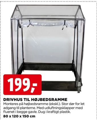 jem & fix Drivhus til højbedsramme tilbud