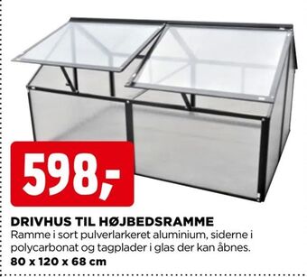 jem & fix Drivhus til højbedsramme tilbud