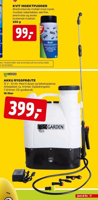 jem & fix Akku rygsprøjte tilbud