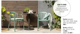 Havestol + cafébord