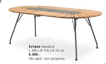 Ilva Eclipse havebord L 200 x B 110 x H 74 cm tilbud