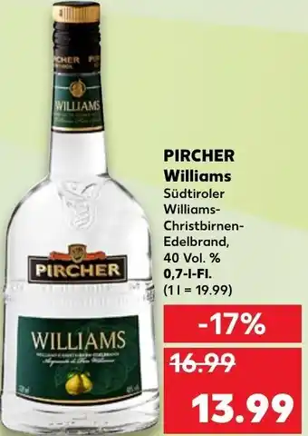 Kaufland Pircher Williams 0,7 liter tilbud