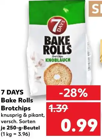 Kaufland 7 Days Bake Rolls Brotchips 250 g tilbud