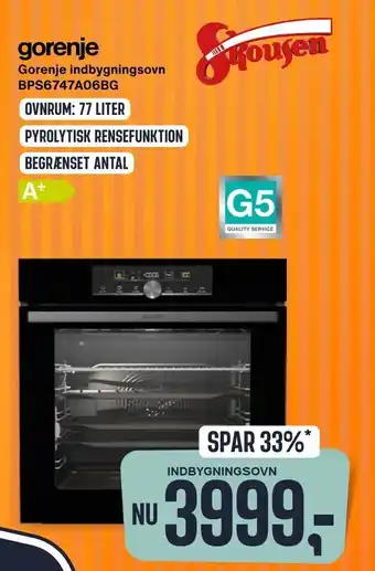 Skousen Gorenje indbygningsovn BPS6747A06BG tilbud