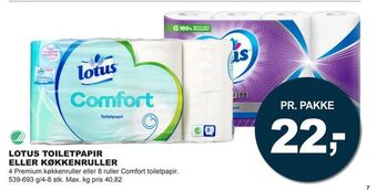 Let-Køb Lotus toiletpapir eller køkkenruller tilbud