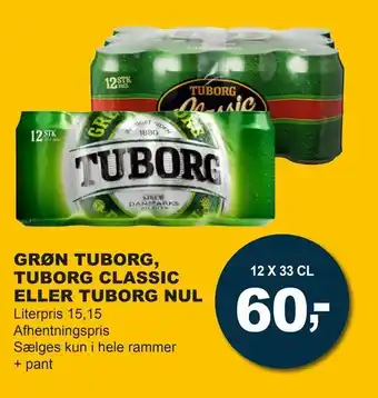 Let-Køb Grøn tuborg, tuborg classic eller tuborg nul tilbud