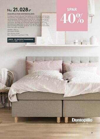 SengeSpecialisten Dunlopillo pure kontinentalseng tilbud