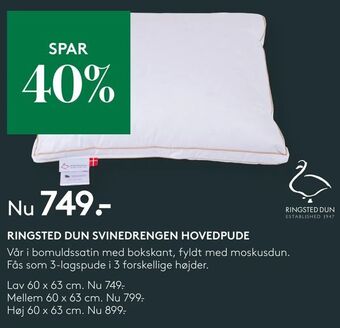 SengeSpecialisten Ringsted dun svinedrengen hovedpude tilbud