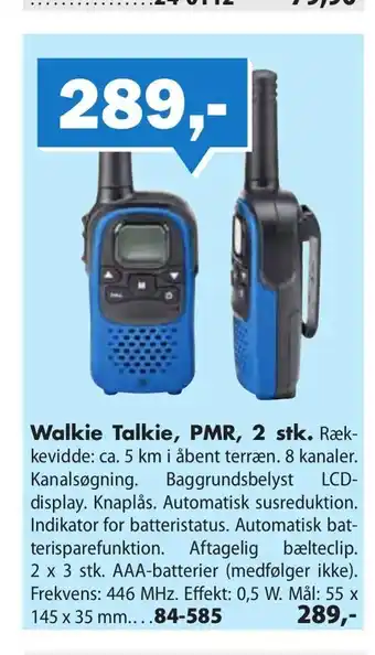 Biltema Walkie Talkie, PMR, 2 stk tilbud