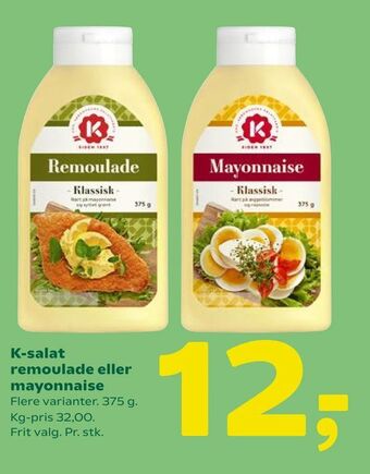 Coop 365 K-salat remoulade eller mayonnaise tilbud