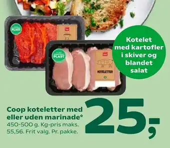 Coop 365 Coop koteletter med eller uden marinade tilbud