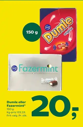Coop 365 Dumle eller Fazermint tilbud